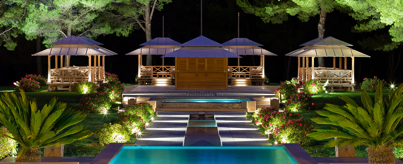 Landscape Lighting Installation With Focal Points By Simple AV of Austin.